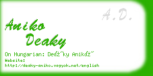 aniko deaky business card